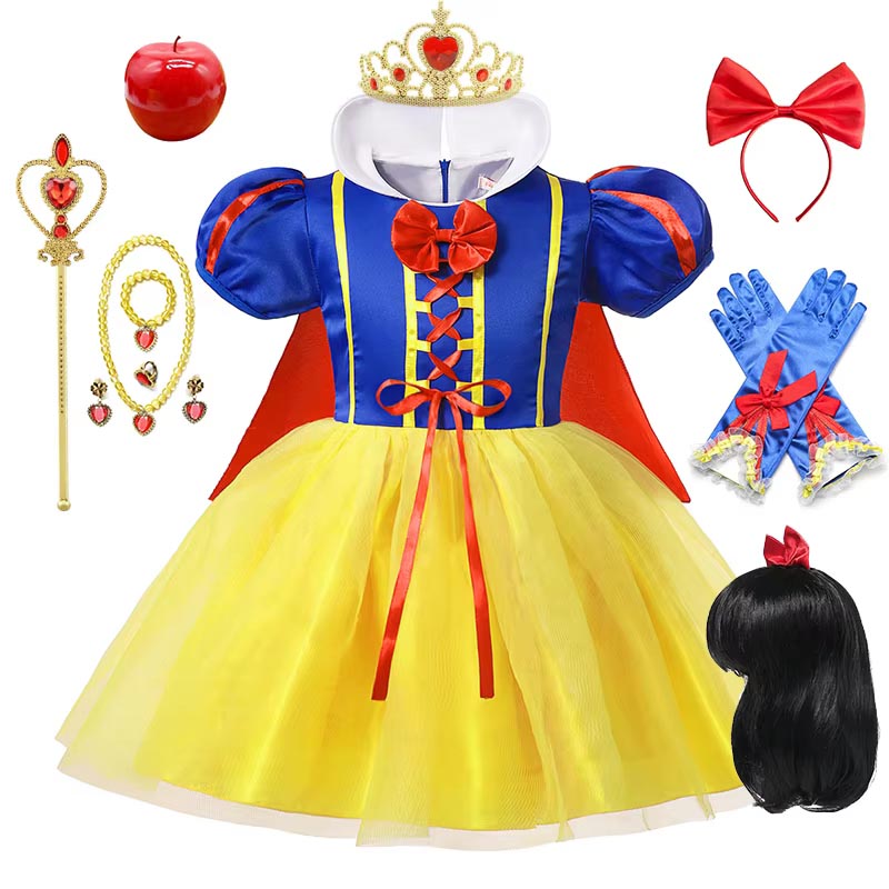 Cosplay Prop Bow - Vestido de princesa Blancanieves para niñas,
