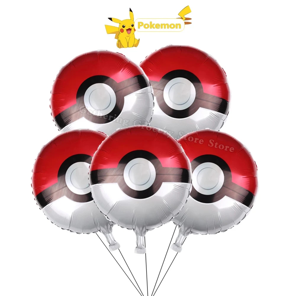 Pokeball Cosplay Prop - 5 Globos de Aluminio con Diseño