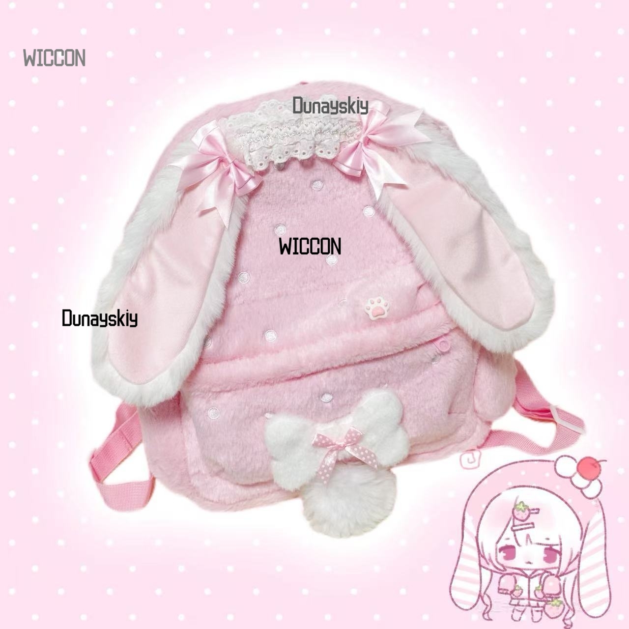 Jirai Kei-mochila de felpa ros - Cosplay Prop Bag reseña y precio